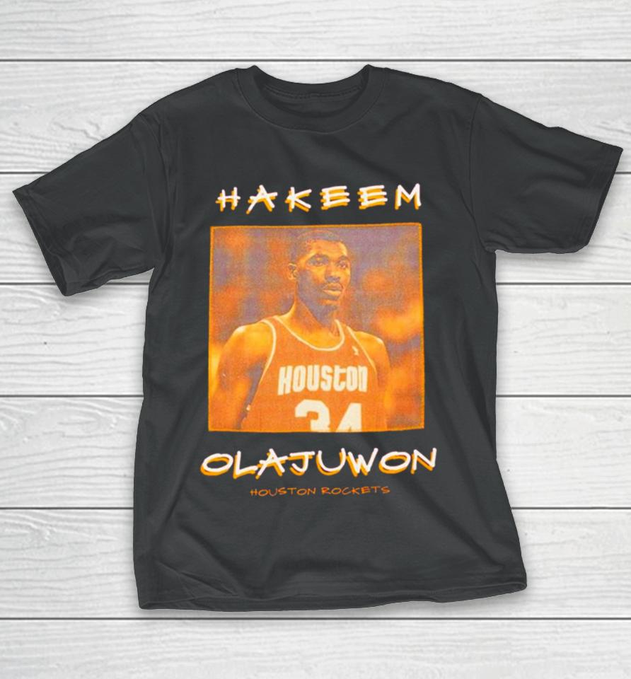 Hakeem Olajuwon Houston Rockets Vintage Logo T-Shirt