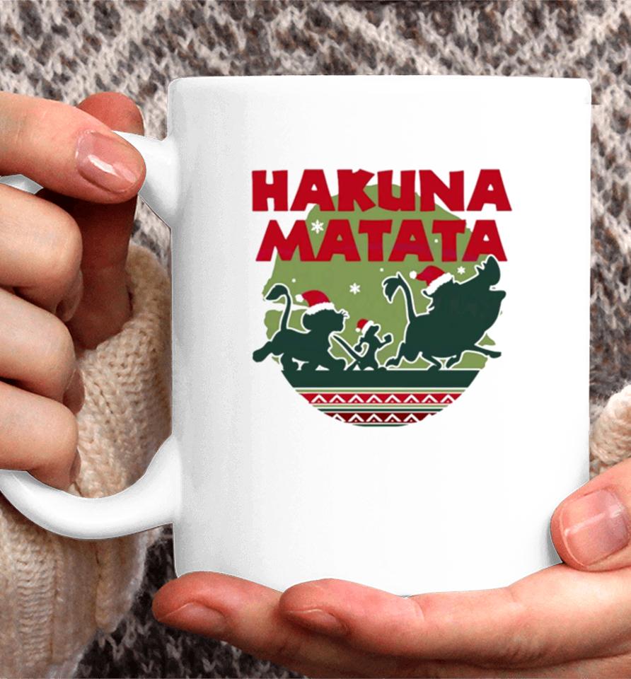Hakuna Matata Simba Timon Pumbaa Christmas Coffee Mug