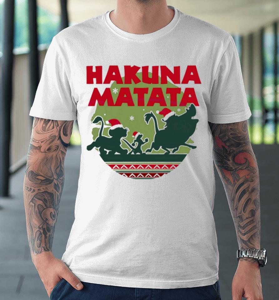 Hakuna Matata Simba Timon Pumbaa Christmas Premium T-Shirt