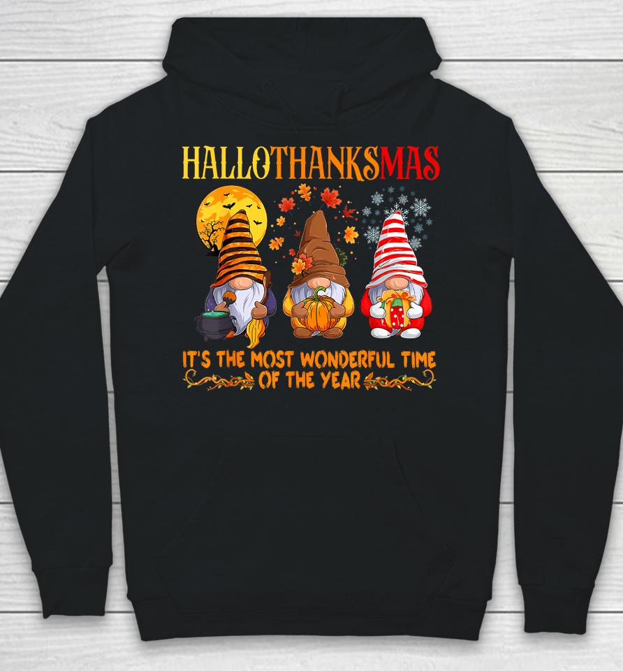 Hallothankmas Gnome It's The Most Wonderful Time Of The Year Hoodie