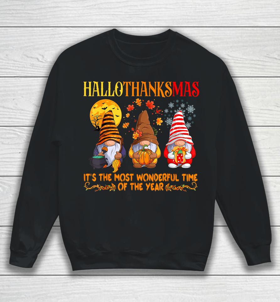 Hallothankmas Gnome It's The Most Wonderful Time Of The Year Sweatshirt
