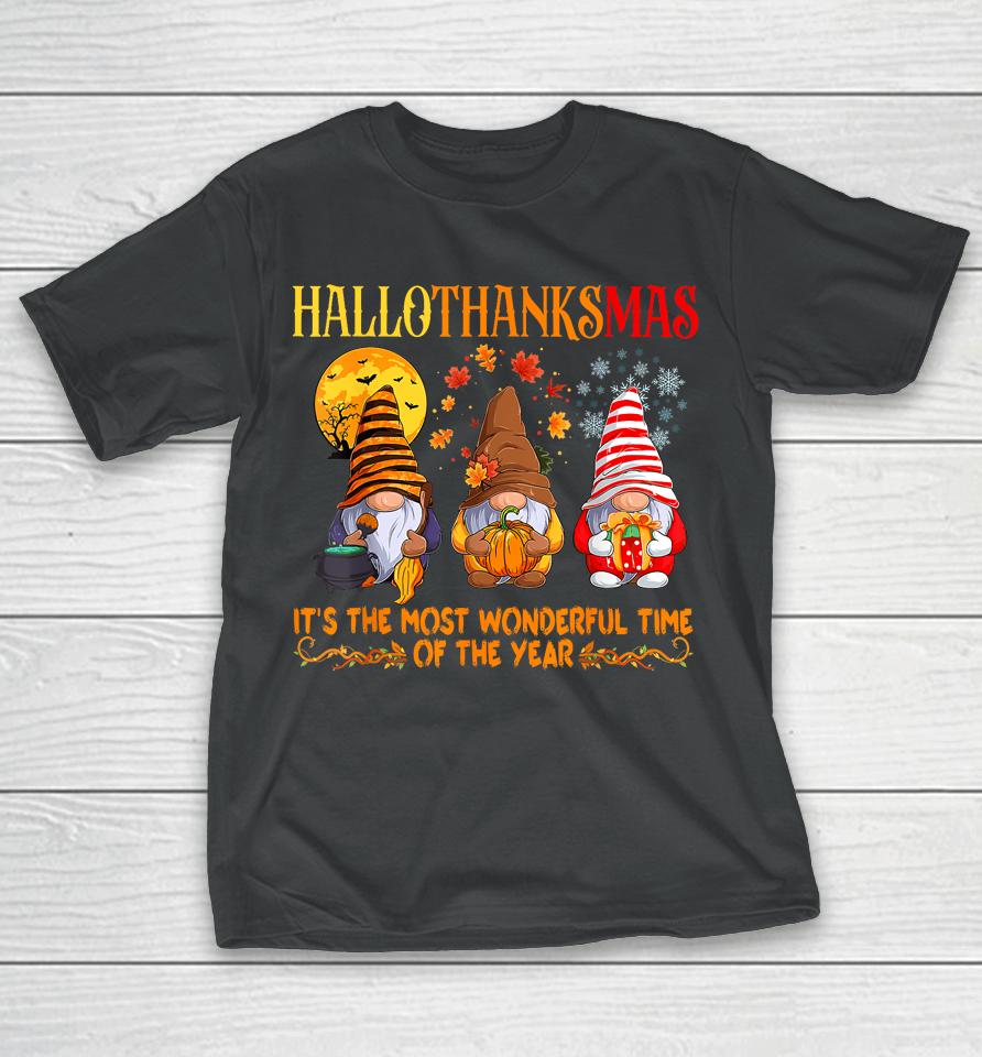 Hallothankmas Gnome It's The Most Wonderful Time Of The Year T-Shirt