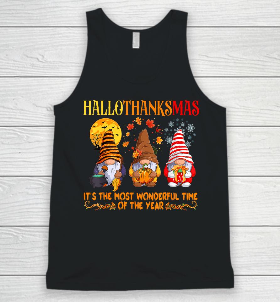 Hallothankmas Gnome It's The Most Wonderful Time Of The Year Unisex Tank Top