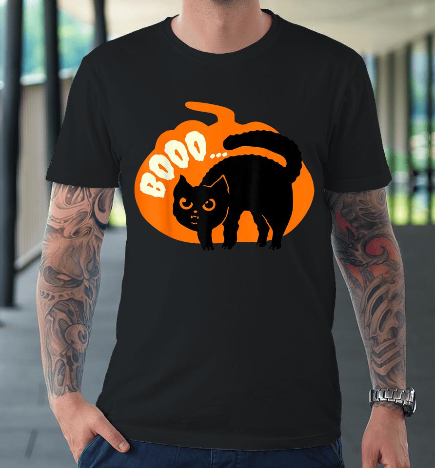Halloween Boo Cute Cat Premium T-Shirt