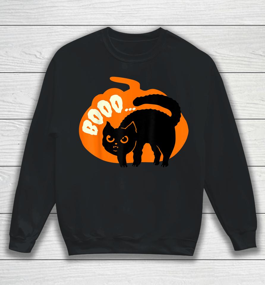 Halloween Boo Cute Cat Sweatshirt