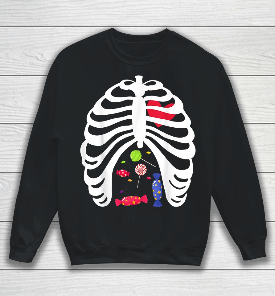Halloween Candy Skeleton Rib Cage Sweatshirt