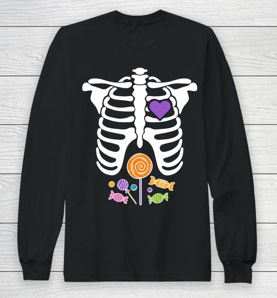 Halloween Candy Xray Skeleton Long Sleeve T-Shirt