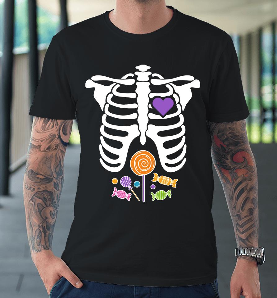 Halloween Candy Xray Skeleton Premium T-Shirt