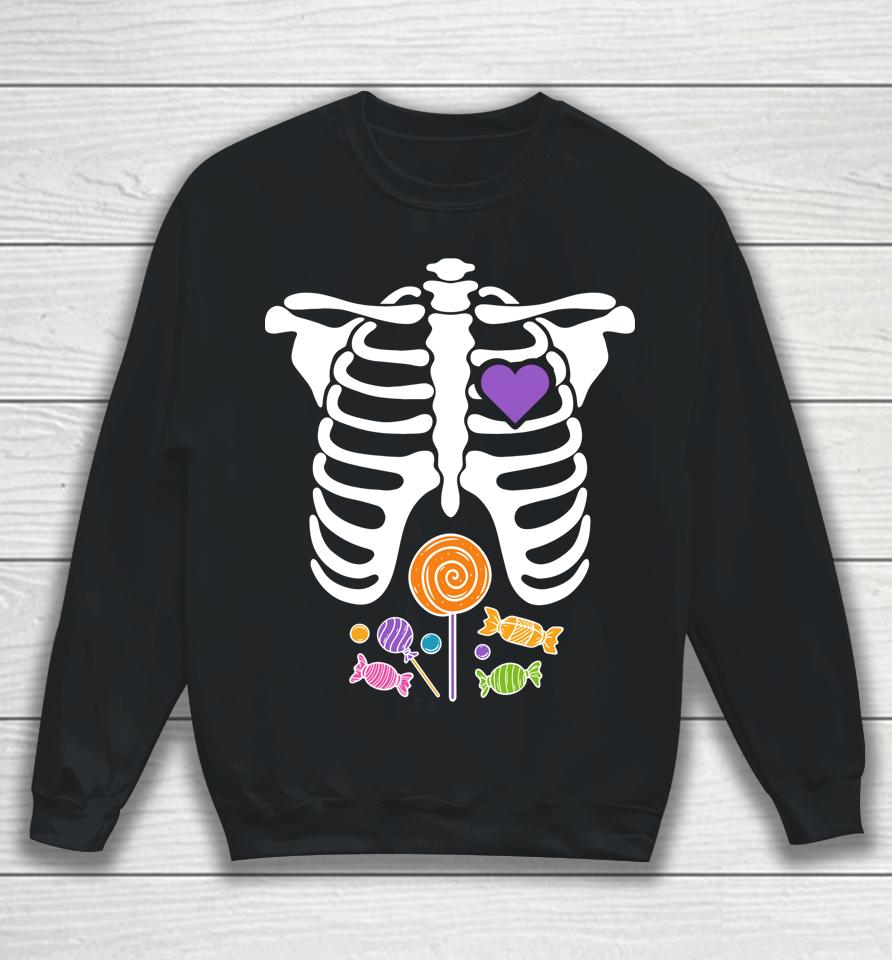 Halloween Candy Xray Skeleton Sweatshirt