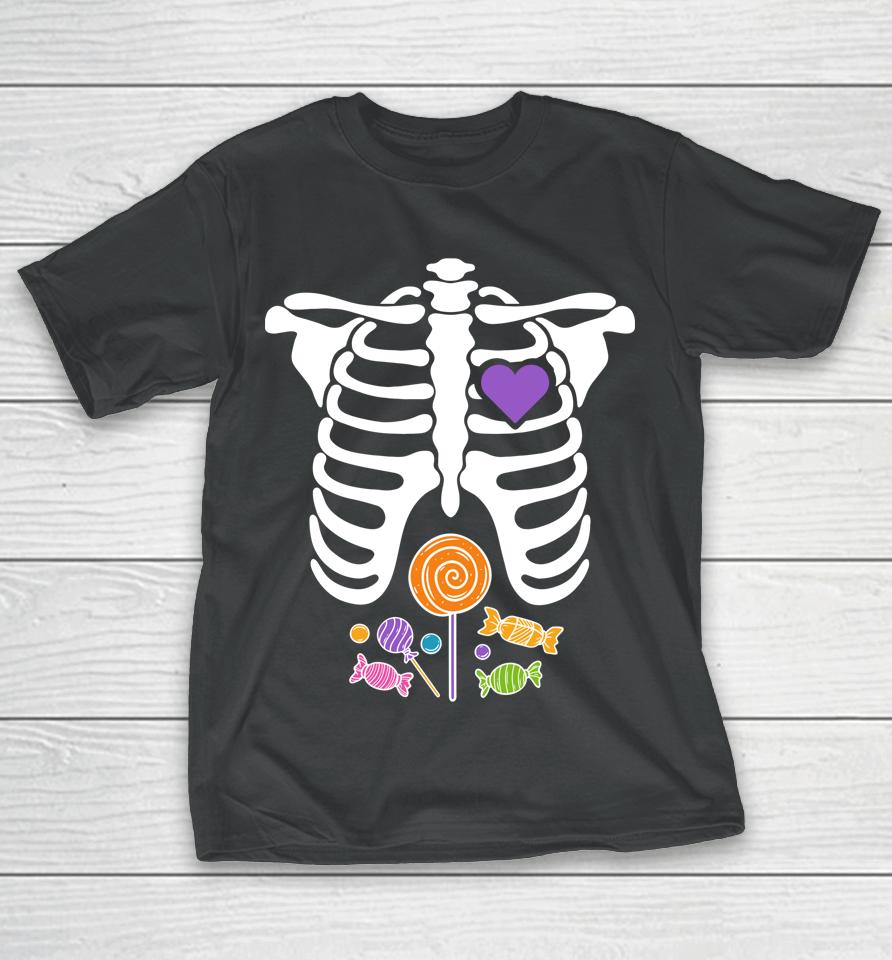 Halloween Candy Xray Skeleton T-Shirt