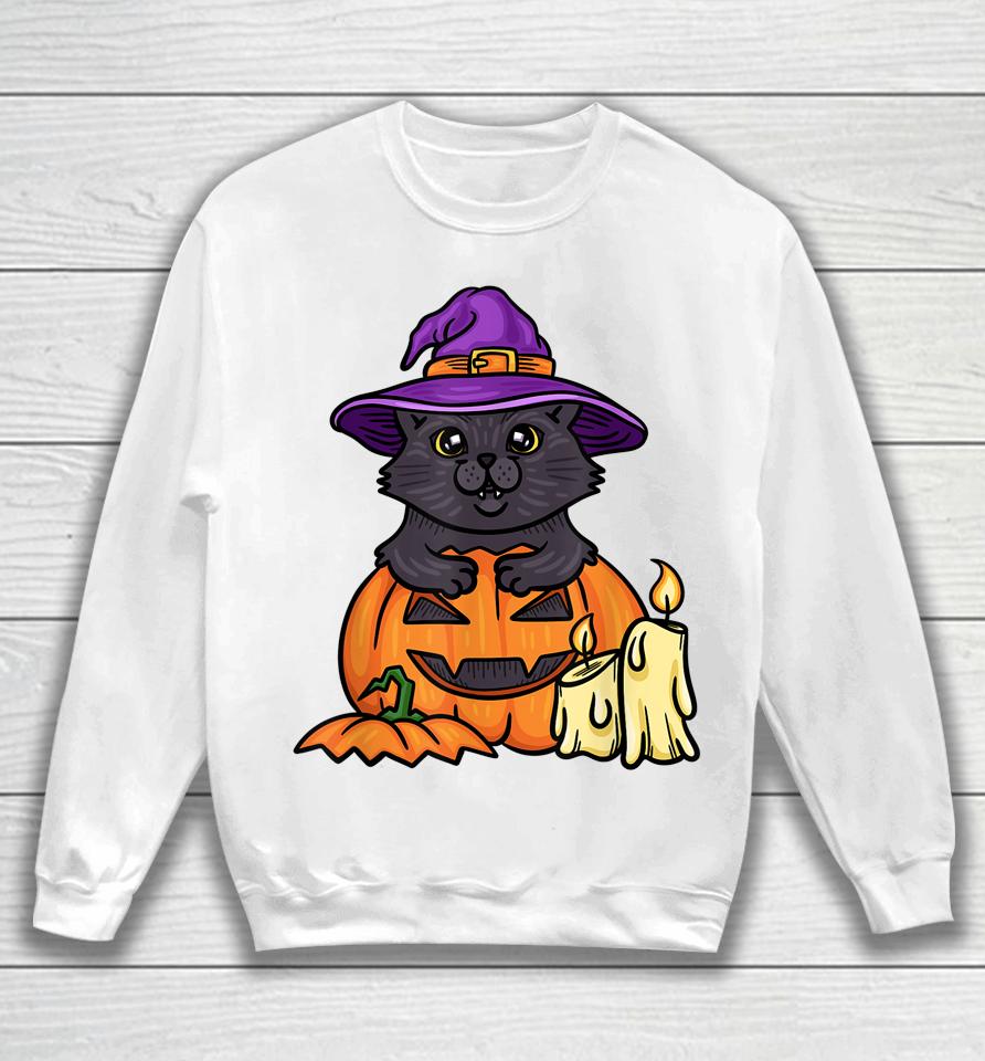 Halloween Cat T-Shirt Spooky Halloween Cat Sweatshirt