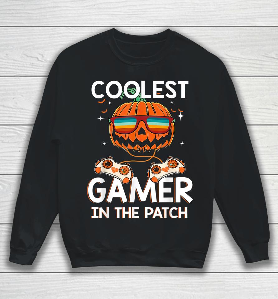 Halloween Coolest Gamer In The Patch Pumpkin Sweatshirt