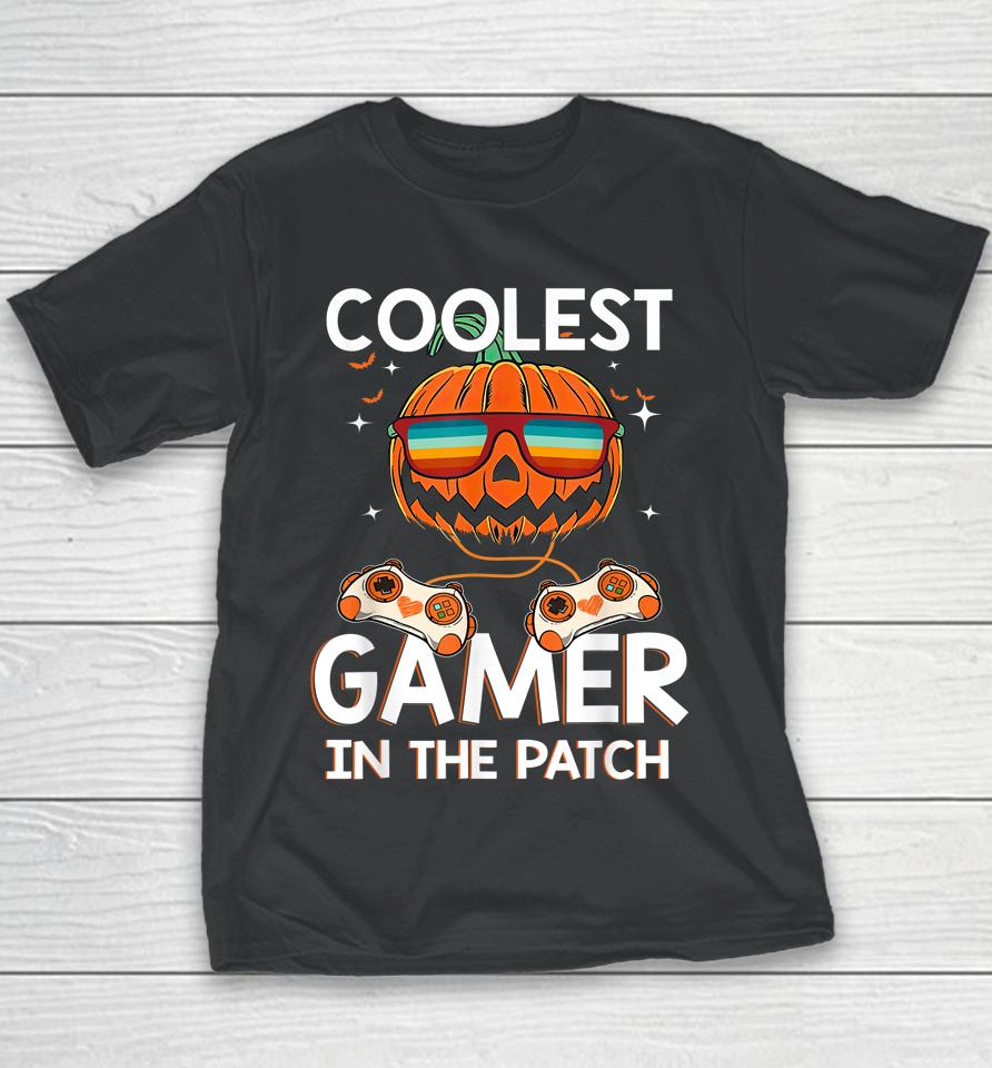 Halloween Coolest Gamer In The Patch Pumpkin Youth T-Shirt
