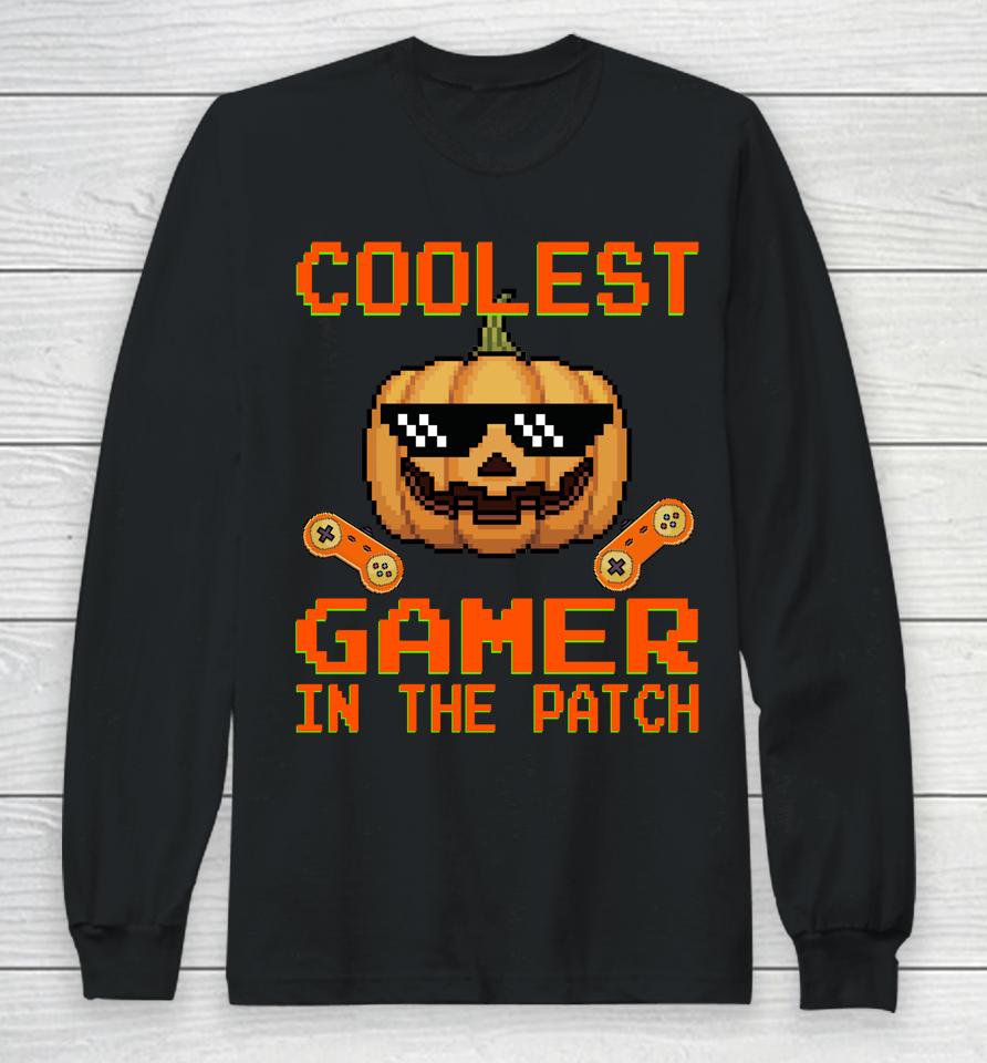 Halloween Coolest Gamer In The Patch Pumpkin Long Sleeve T-Shirt