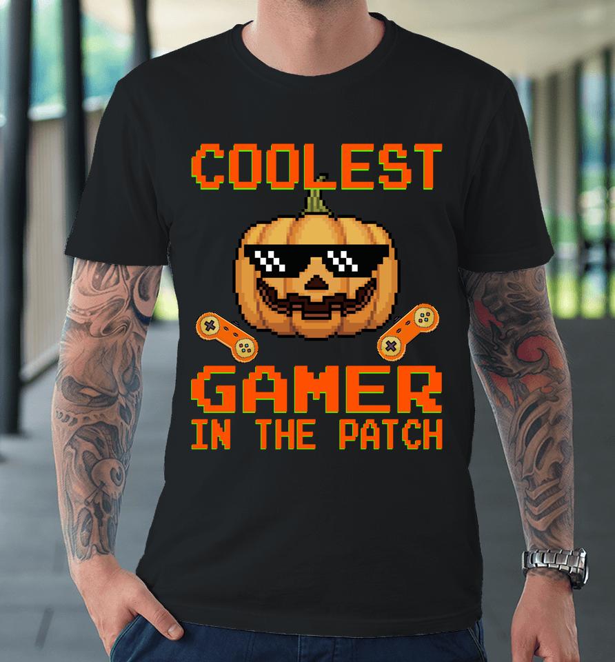 Halloween Coolest Gamer In The Patch Pumpkin Premium T-Shirt