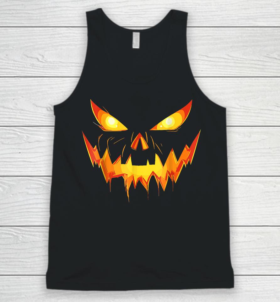 Halloween Costume Funny Jack O Lantern Face Pumpkin Scary Unisex Tank Top