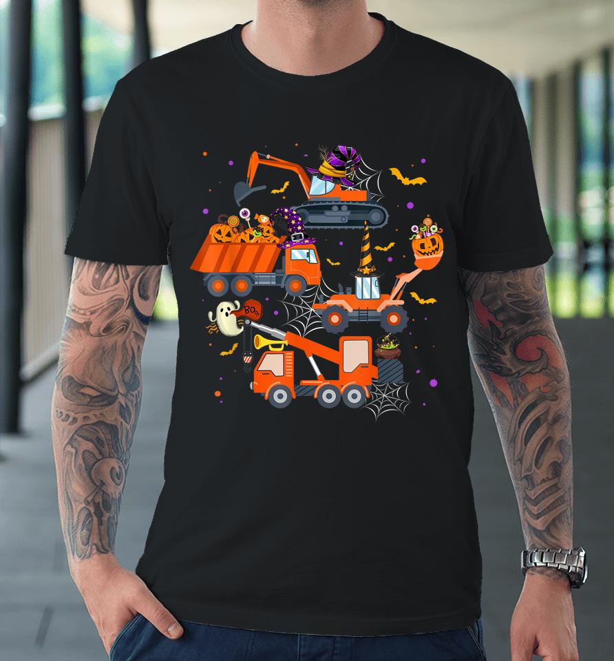 Halloween Crane Truck Construction Pumpkin Premium T-Shirt