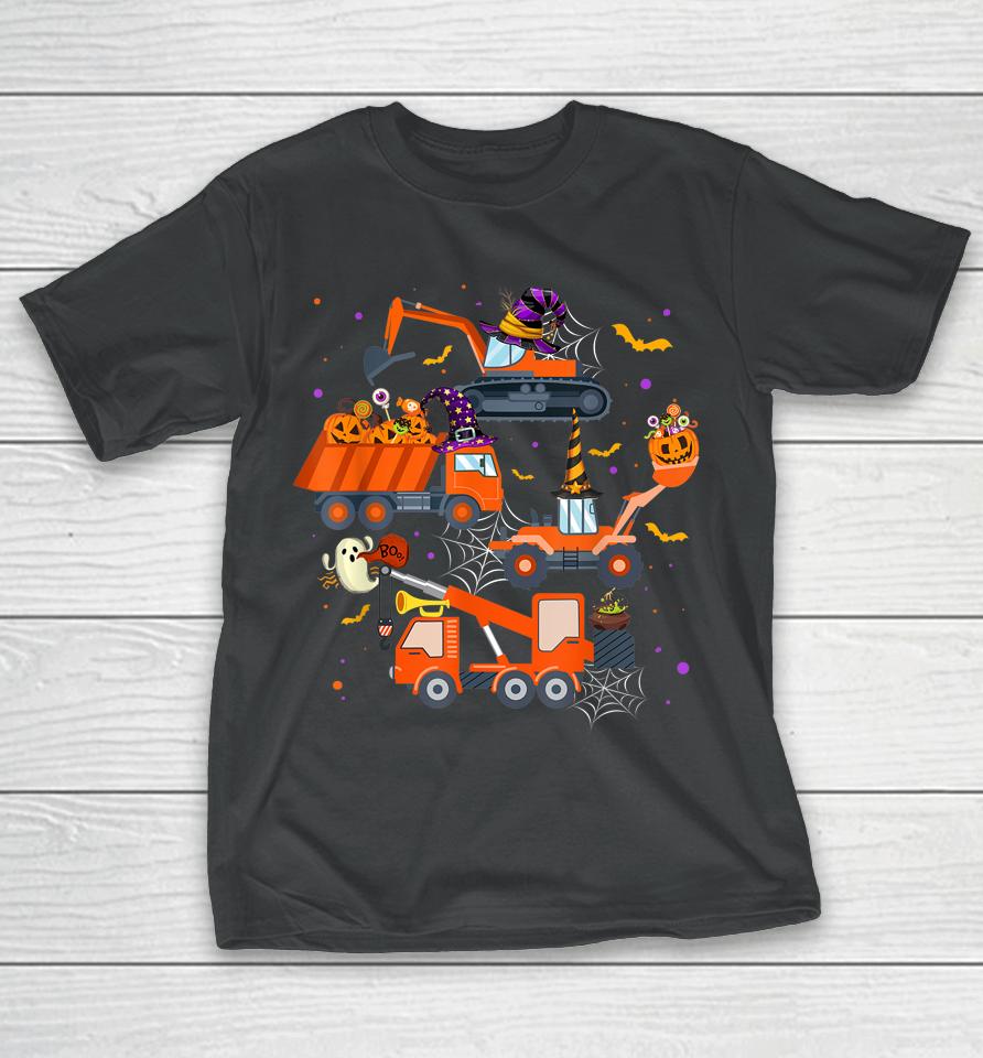 Halloween Crane Truck Construction Pumpkin T-Shirt