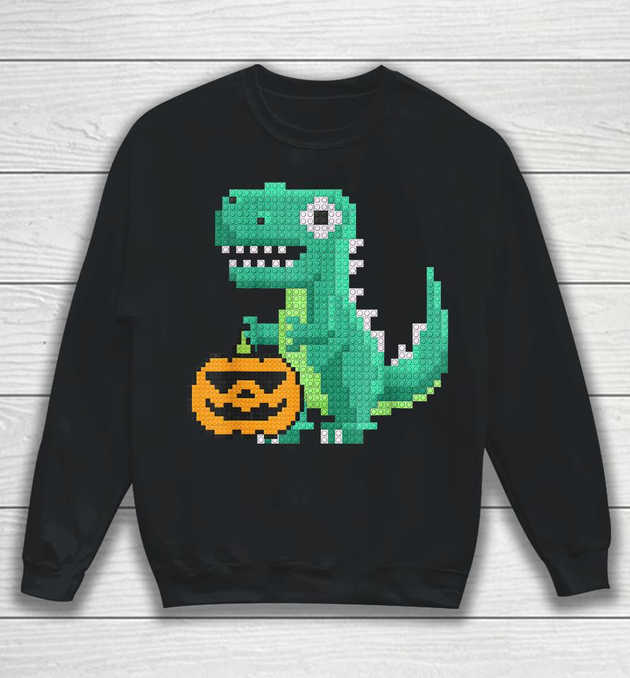 Halloween Dinosaur Kids Master Builder Building Blocks Brick Sweatshirt