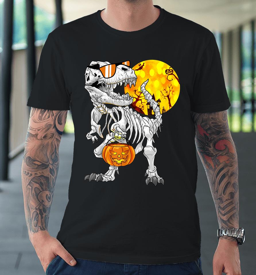 Halloween Dinosaur T Rex Skeleton Scary Premium T-Shirt