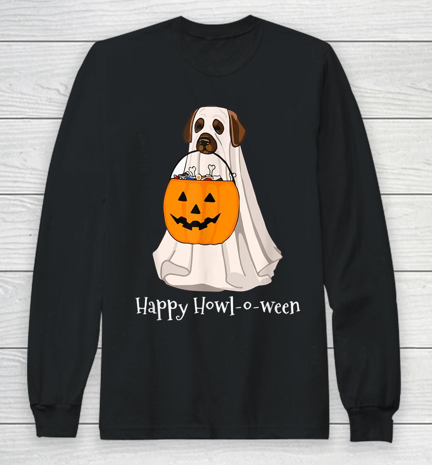 Halloween Dog With A Pumpkin Costume Long Sleeve T-Shirt