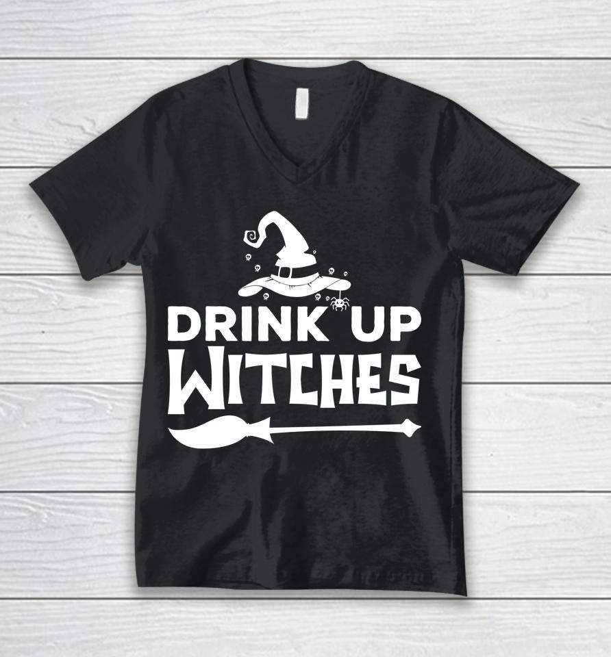 Halloween Drink Up Witches Unisex V-Neck T-Shirt