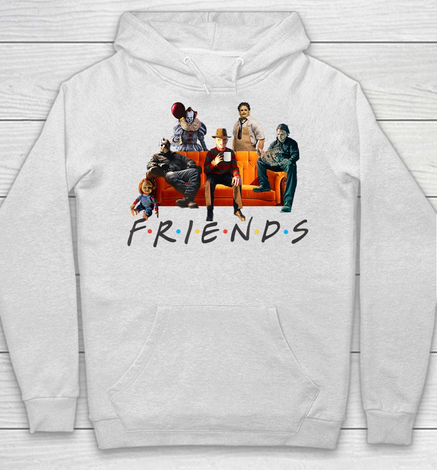 Halloween Friends Crew Gathering On A Spooky Orange Couch Hoodie