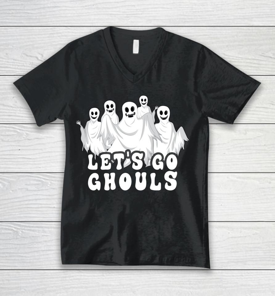Halloween Ghost Let's Go Ghouls Halloween Unisex V-Neck T-Shirt