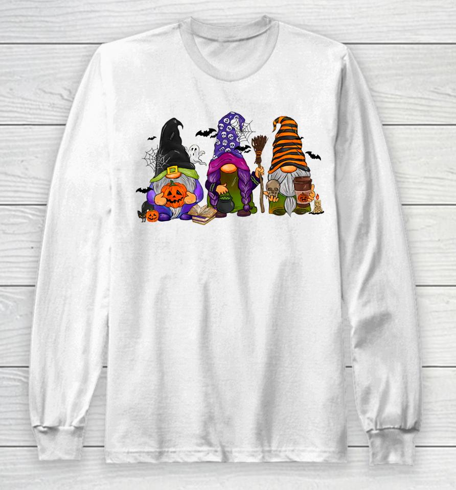 Halloween Gnomes Cute Witch Gnome Thanksgiving Fall Autumn Long Sleeve T-Shirt