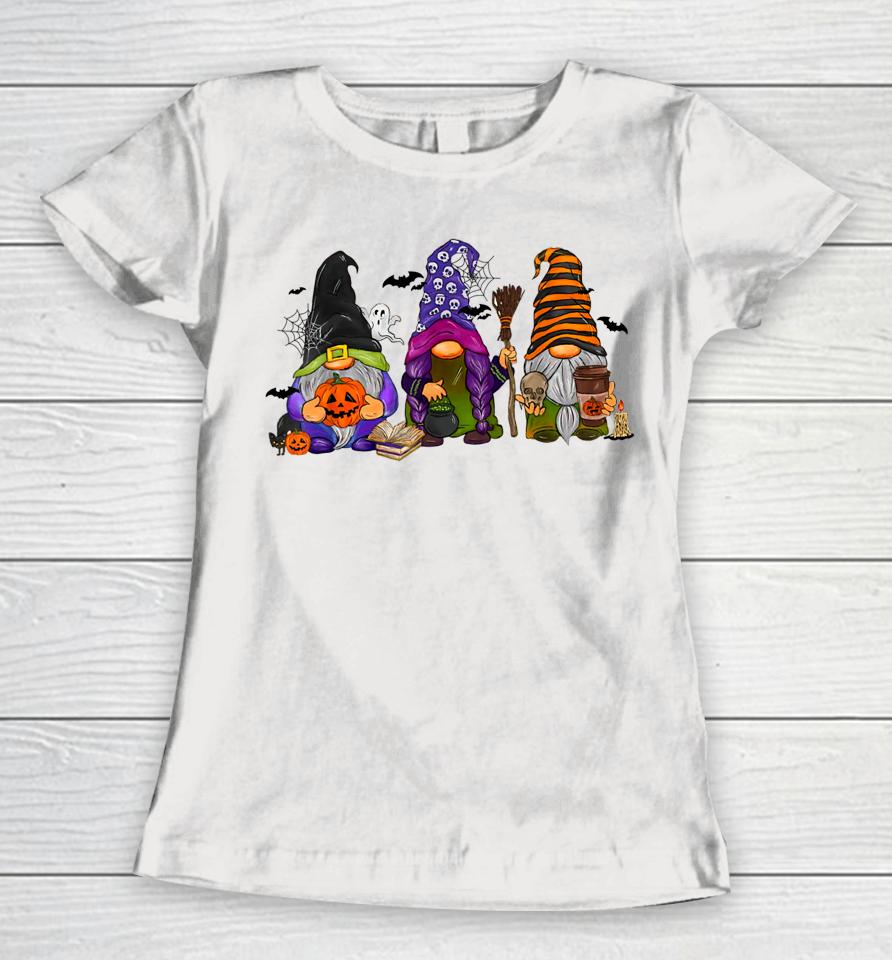 Halloween Gnomes Cute Witch Gnome Thanksgiving Fall Autumn Women T-Shirt