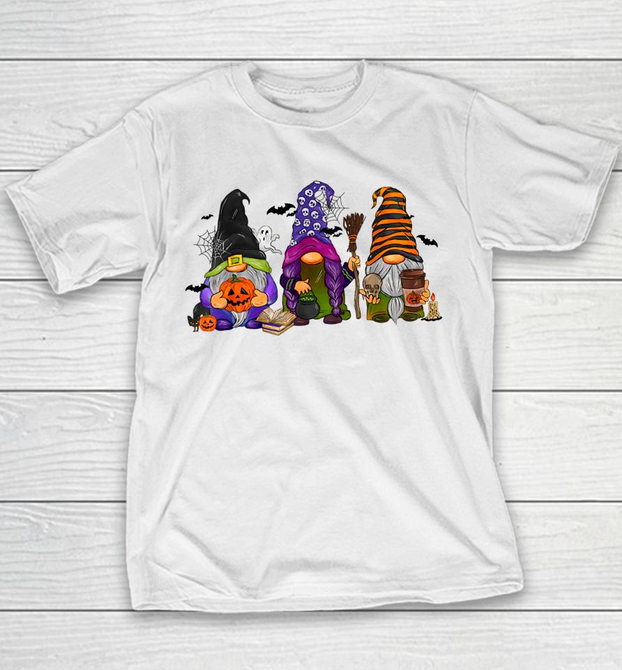 Halloween Gnomes Cute Witch Gnome Thanksgiving Fall Autumn Youth T-Shirt
