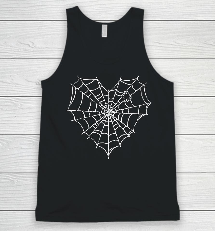 Halloween Heart Spider Web Unisex Tank Top