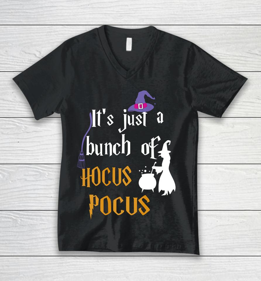 Halloween It S Just A Bunch Of Hocus Pocus (2) Unisex V-Neck T-Shirt