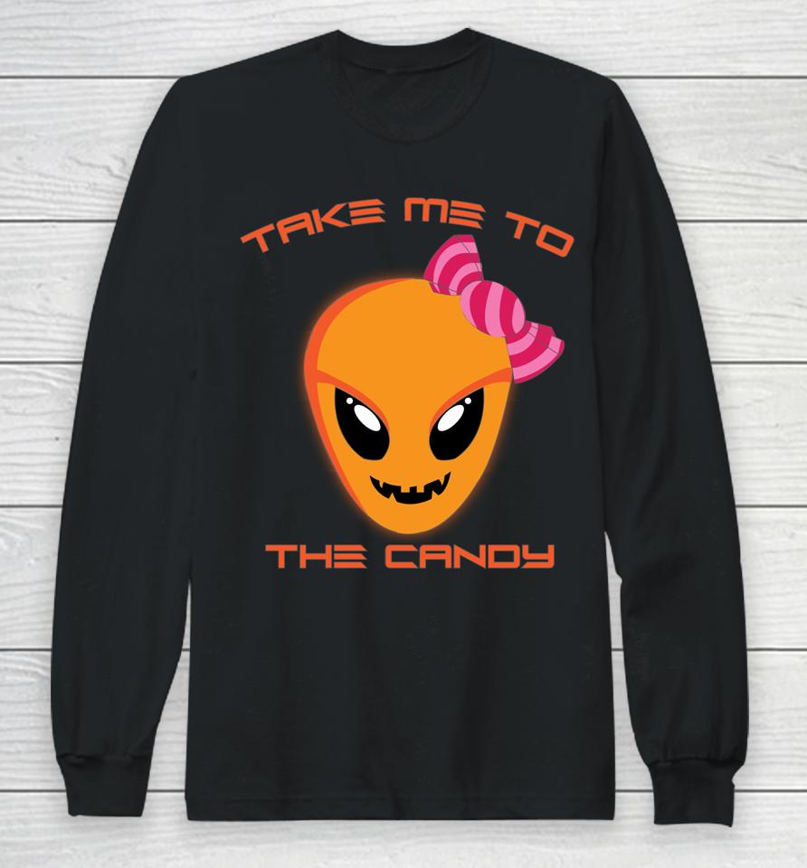 Halloween Jack O' Lantern Alien Head Alien Pumpkin Face Ufo Long Sleeve T-Shirt