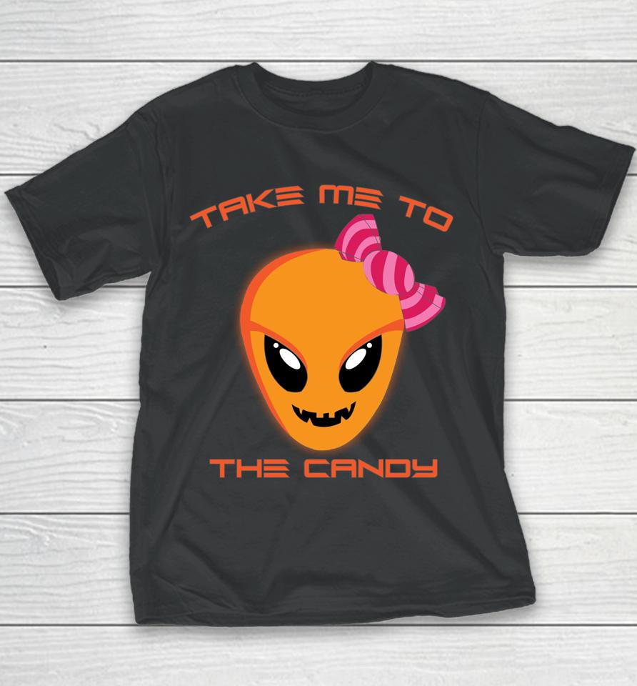 Halloween Jack O' Lantern Alien Head Alien Pumpkin Face Ufo Youth T-Shirt