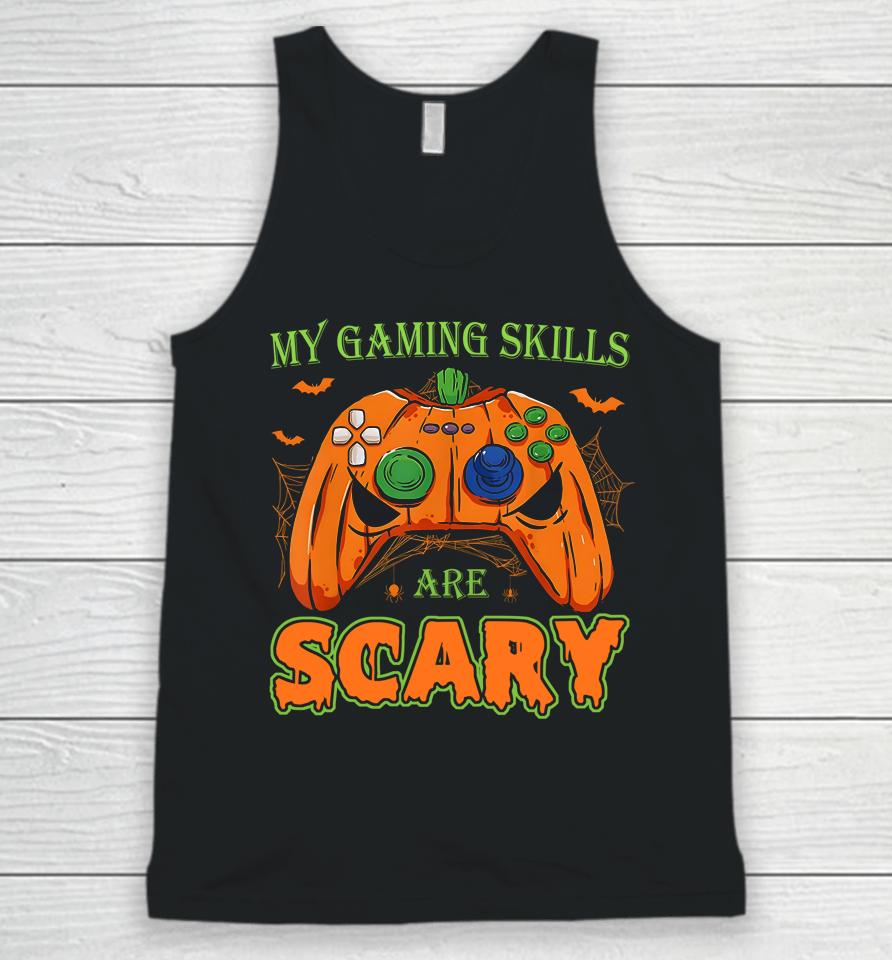 Halloween Jack O Lantern Gamer Funny Gaming Skills Unisex Tank Top