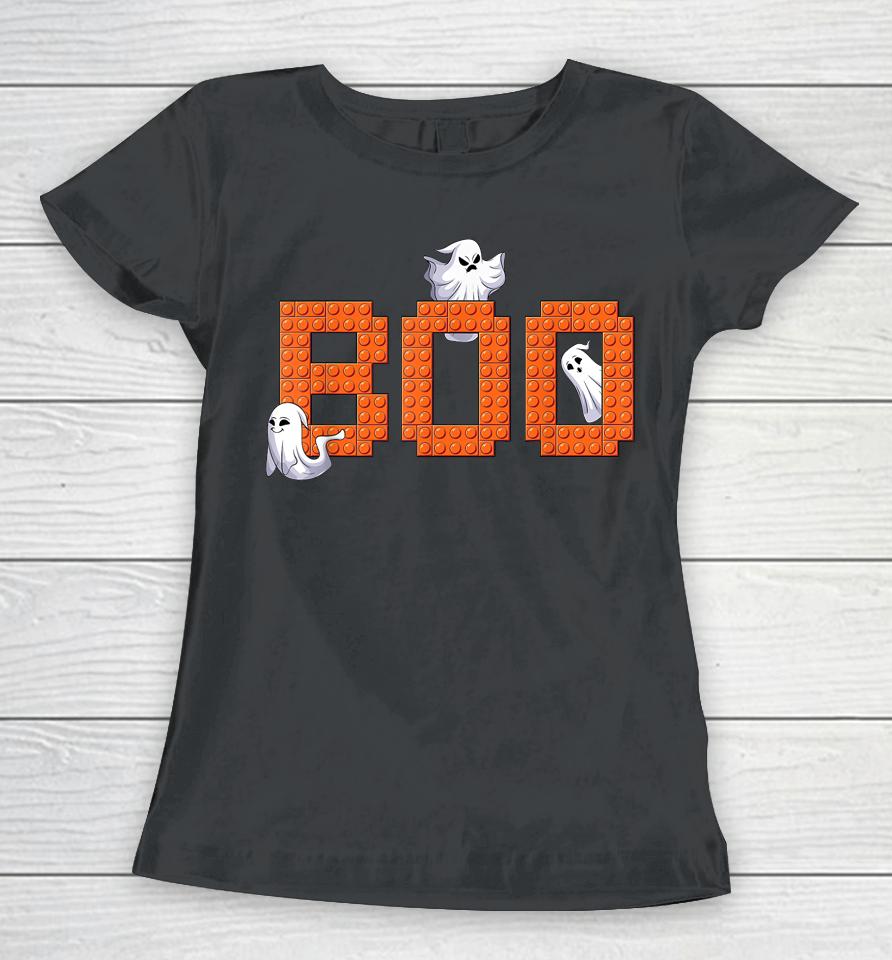 Halloween Master Builder Boo Ghost Building Blocks Bricks Women T-Shirt