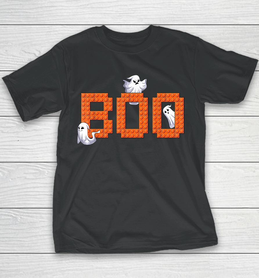 Halloween Master Builder Boo Ghost Building Blocks Bricks Youth T-Shirt