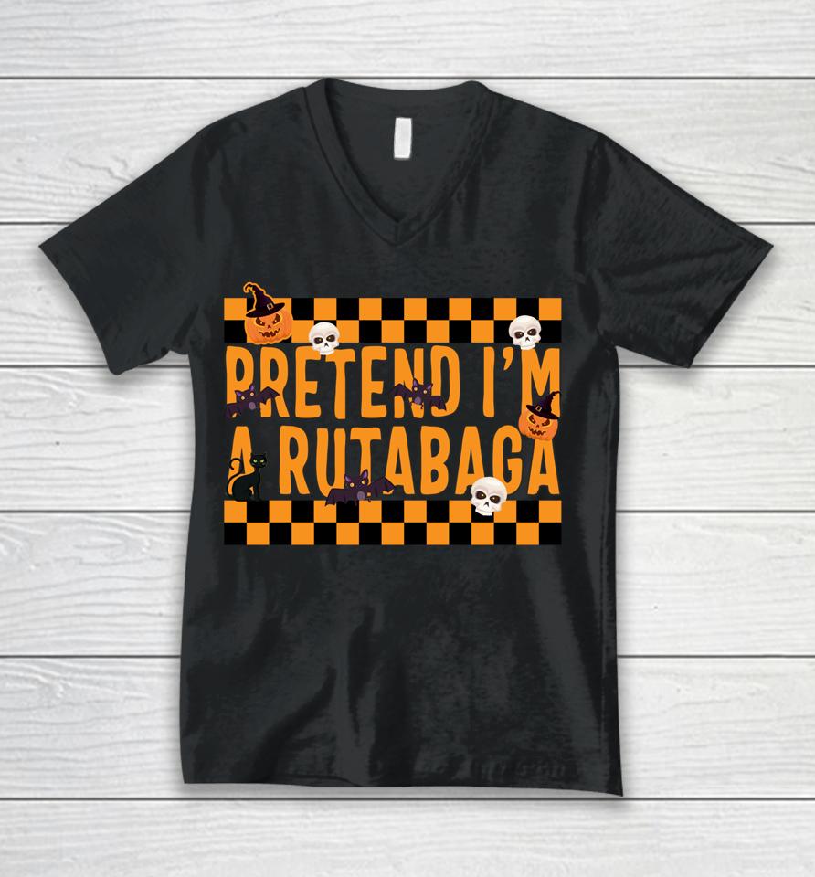 Halloween Pretend I'm A Rutabaga Unisex V-Neck T-Shirt