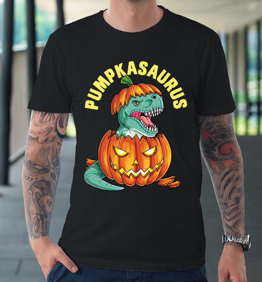 Halloween Pumpkasaurus Dinosaur Pumpkin Funny T Rex Premium T-Shirt
