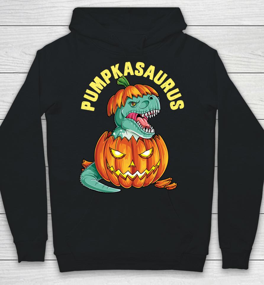 Halloween Pumpkasaurus Dinosaur Pumpkin Funny T Rex Hoodie