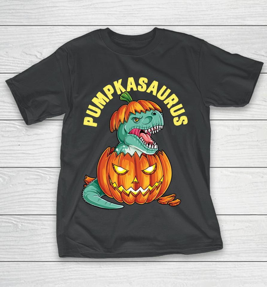 Halloween Pumpkasaurus Dinosaur Pumpkin Funny T Rex T-Shirt