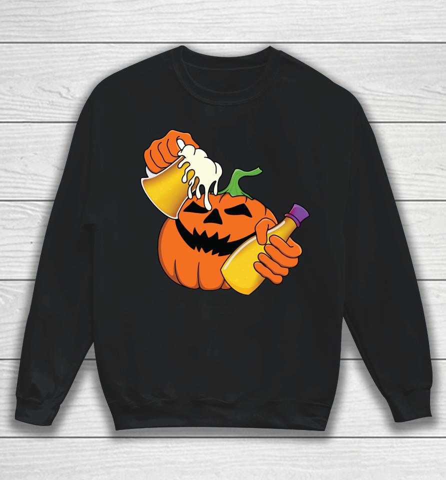 Halloween Pumpkin Beer Potion Trick Or Treat Drinking Party Sweatshirt