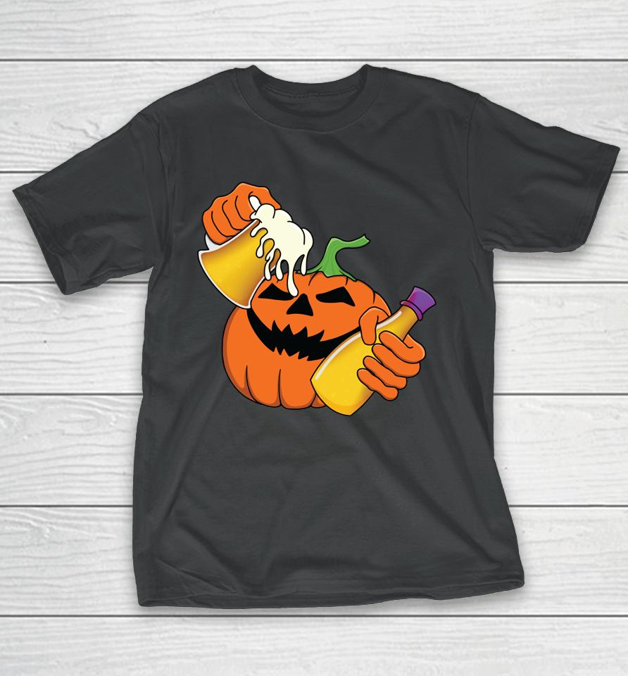 Halloween Pumpkin Beer Potion Trick Or Treat Drinking Party T-Shirt