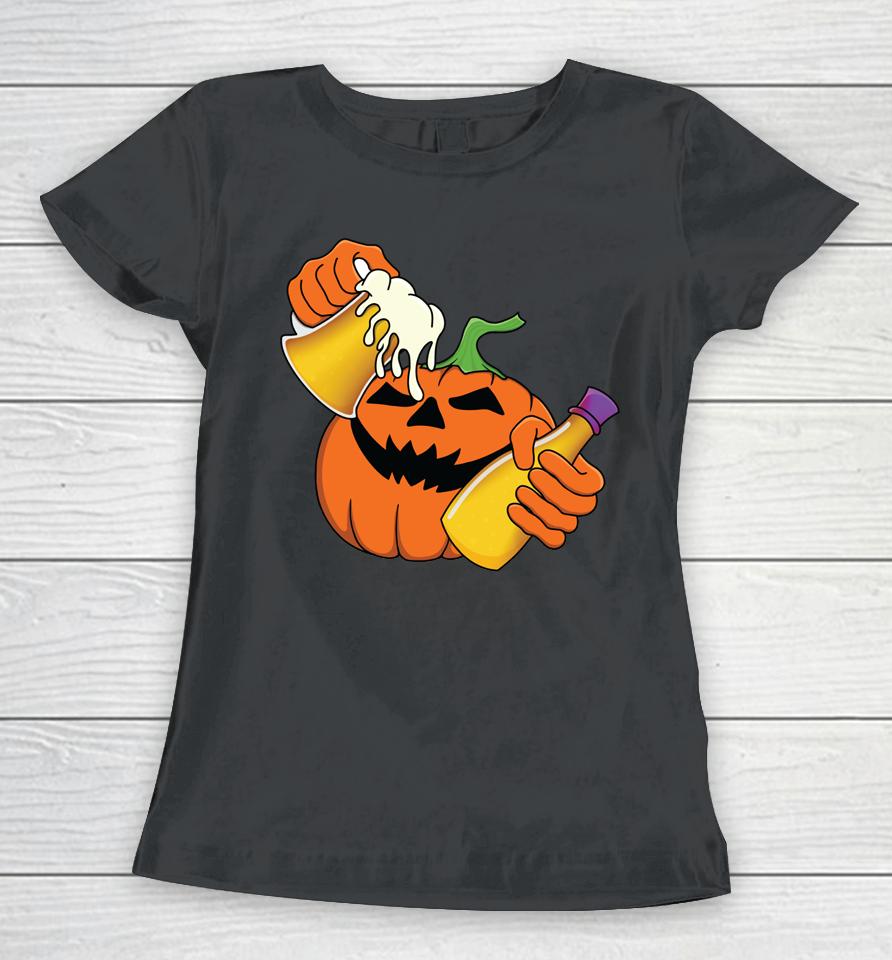Halloween Pumpkin Beer Potion Trick Or Treat Drinking Party Women T-Shirt
