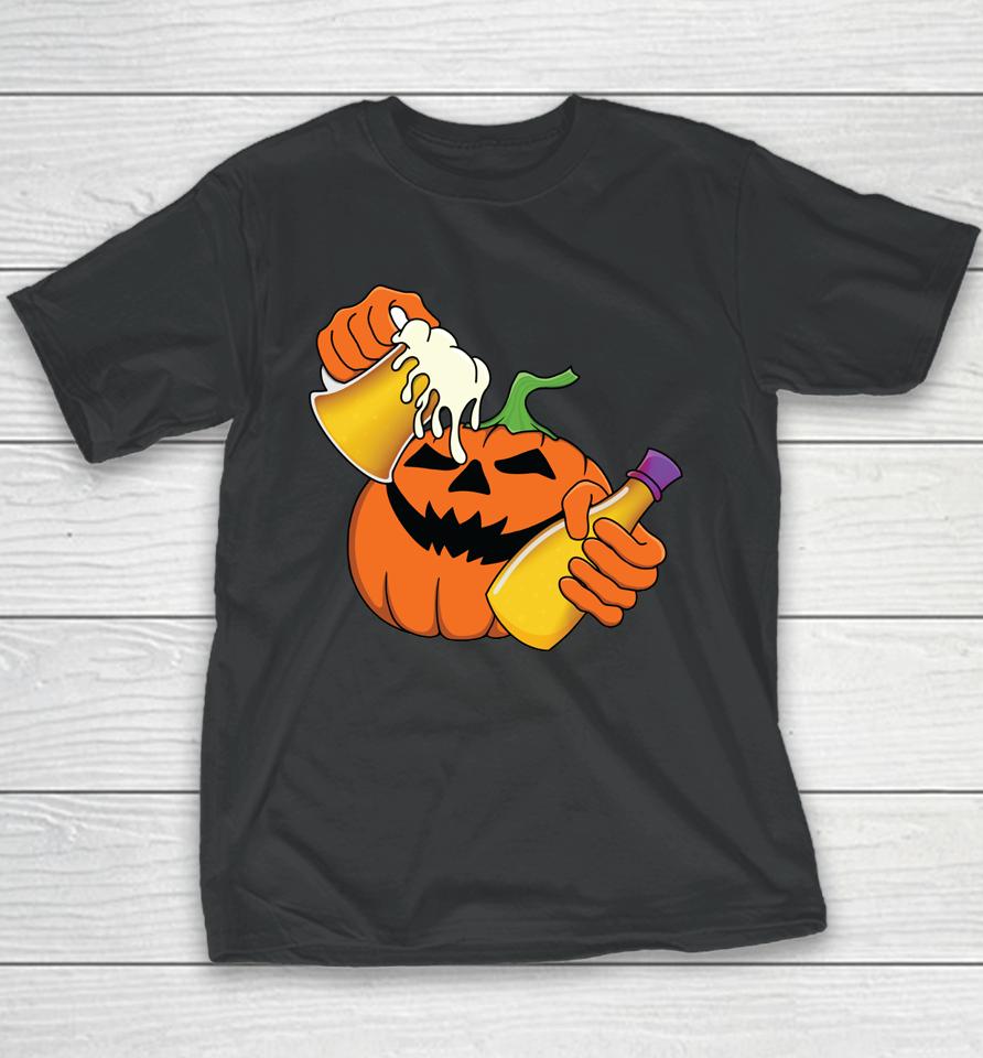 Halloween Pumpkin Beer Potion Trick Or Treat Drinking Party Youth T-Shirt