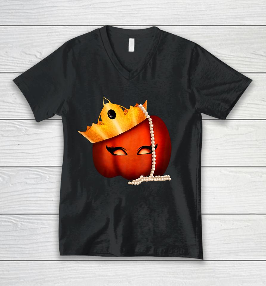 Halloween Pumpkin Queen Unisex V-Neck T-Shirt