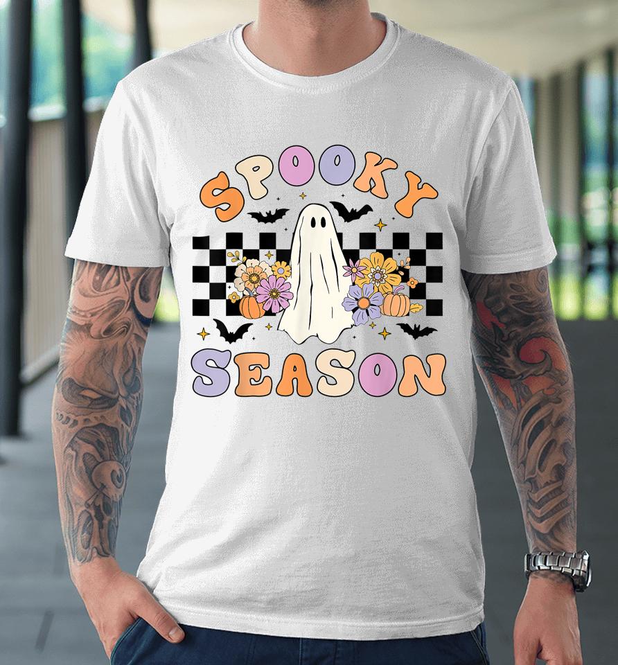 Halloween Retro Hippie Cute Ghost Spooky Season Premium T-Shirt