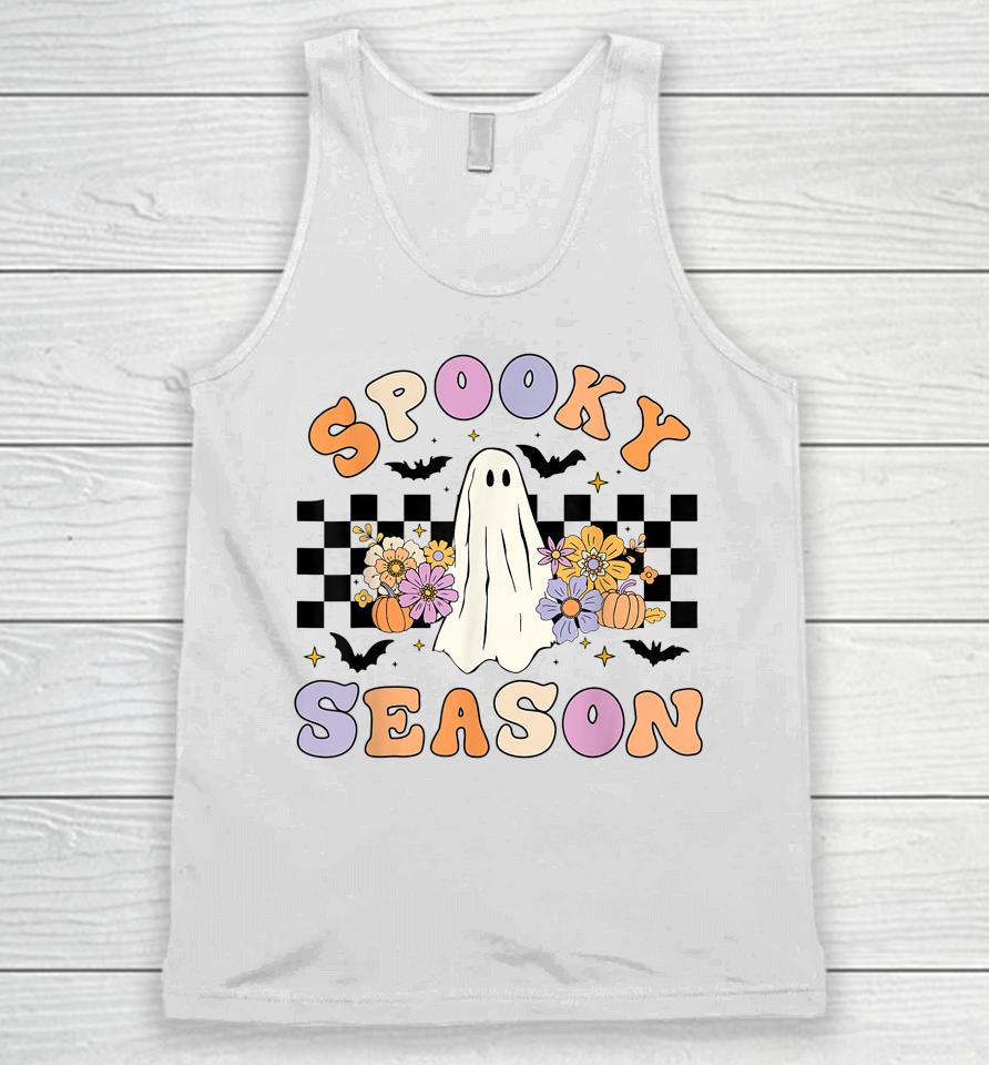 Halloween Retro Hippie Cute Ghost Spooky Season Unisex Tank Top