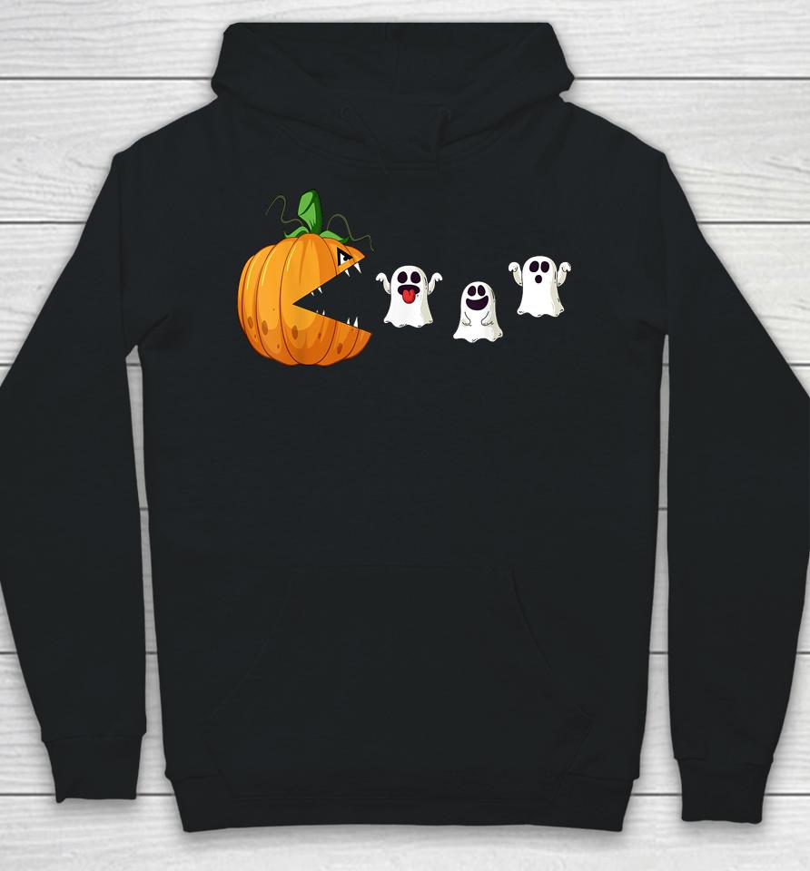 Halloween Scary Pumpkin Ghosts Creepy Halloween Gamer Hoodie